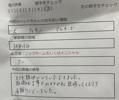 お客様アンケート1